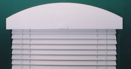 plain white arch blinds