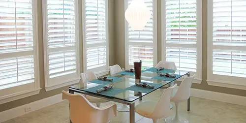 Dinning Room poly plantation shutters