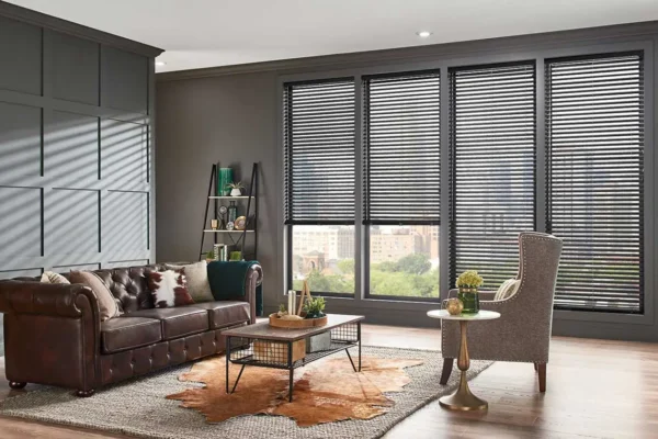 Living Room Faux Wood Blinds