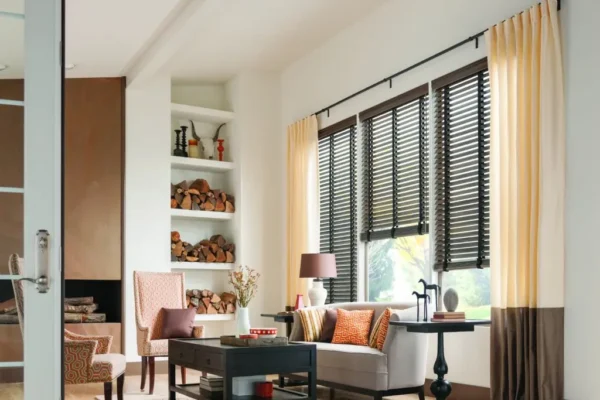 Living Room Wood Blinds